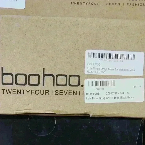 Women's Boohoo Lois Three Strap Ankle Band Block Heels Rose Gold Sz 8US 6UK $43 - Picture 5 of 5